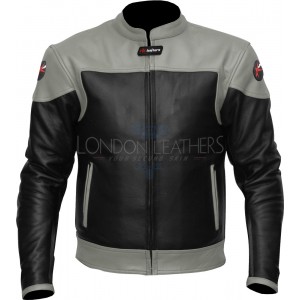 RTX Venom Grey Leather Motorcycle Jacket 